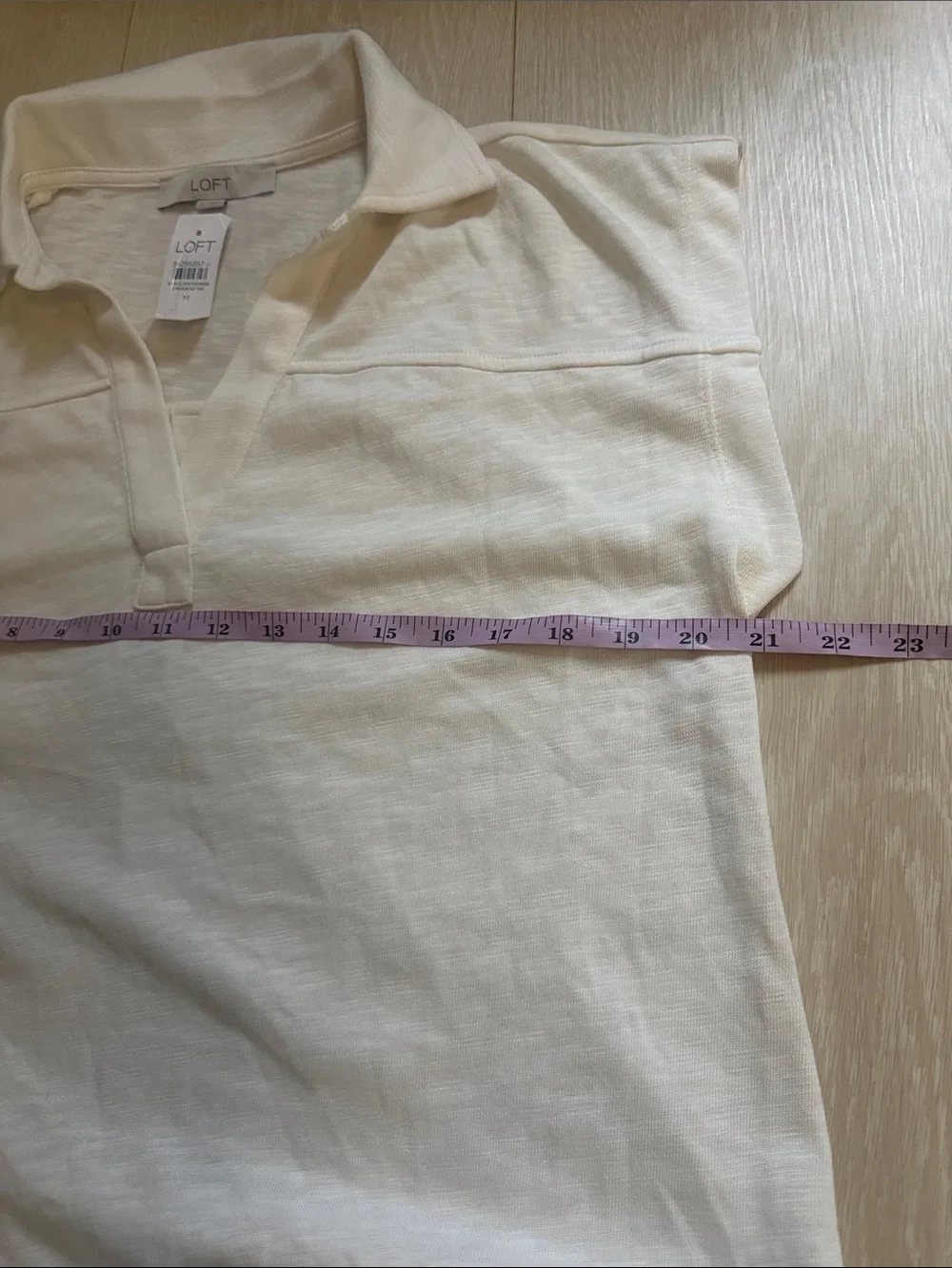 LOFT Cream Polo V-Neck Tunic
